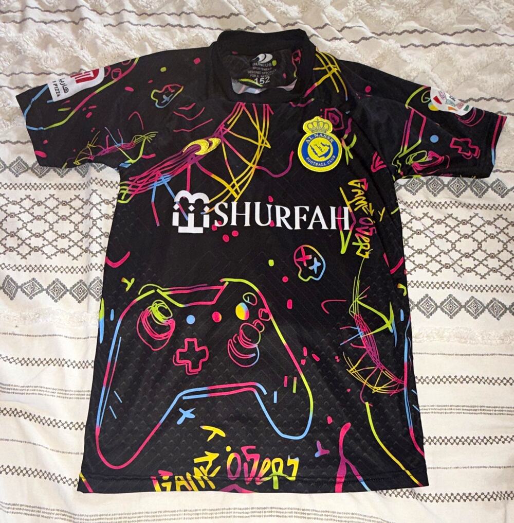 PUNEUS Al Nassr Cristiano Ronaldo #7 Soccer Jersey 152 Black/Multicolor M 10-12